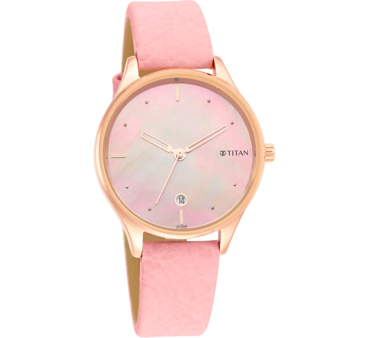 Titan-Womens-Watch-Pink-Dial-Pink-Leather-Strap-Watch-2670WL02