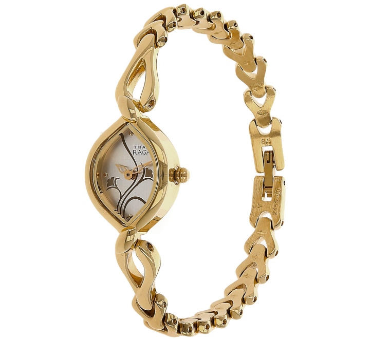 Titan-Womens-Watch-Raga-Collection-Analog-Silver-Dial-Gold-Stainless-Strap-2455YM01