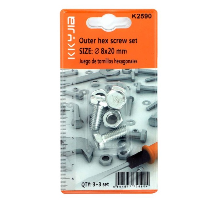 Bolts-Screw-Set-3-Pcs-8x20Mm