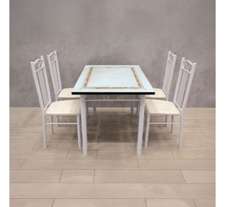 Glass-Dining-Table-Set-Rectangle-4-Chairs-White