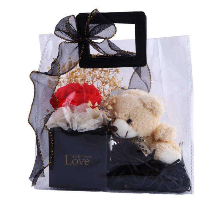Valentine-Gift-Artificial-Flower-Bouquet-with-Teddy-Bear
