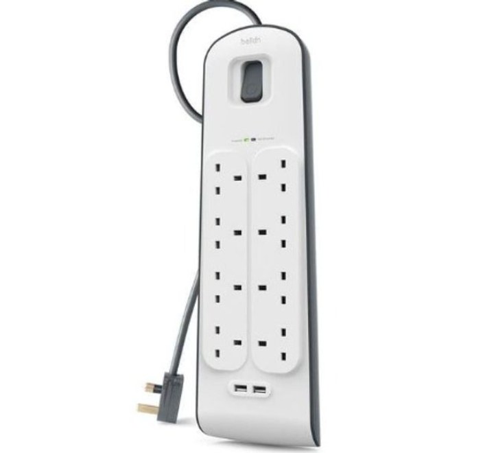 Belkin-8-Outlet-Surge-Protection-Strip-2-X-24-Amp-Usb-Charge-2M-White